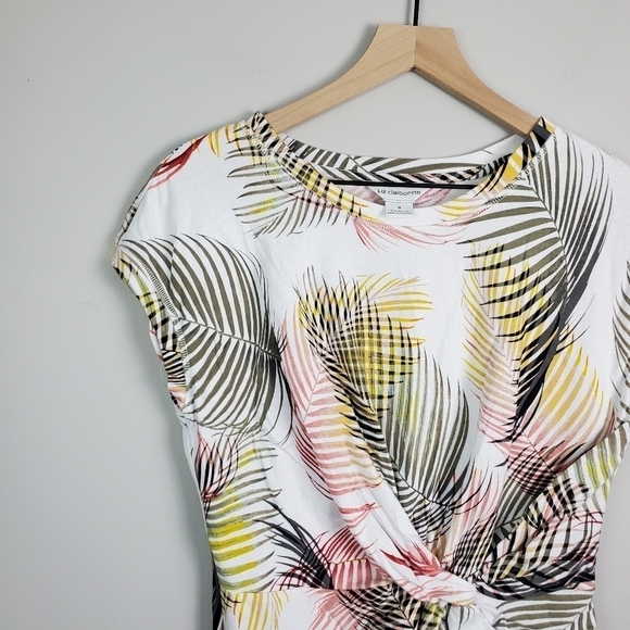 Liz Claiborne Tropical Cinch Print Dress Medium - Picture 4 of 7